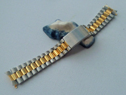 Vintage Gold Tone / Stainless Steel Watch Band Bracelet Lug 18 Mm (#57) NEW ! - Montres Gousset
