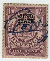 INDIA JHIND Princely State 1-ANNA Revenue STAMP 1934-38 Good/USED - Jhind