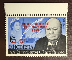 Rhodesia 1966 Churchill Independence & Surcharge Overprint MNH - Rhodesia (1964-1980)