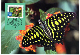 &#129419; " PAPILLON : GREEN-SPOTTED TRIANGLE BUTTERFLY " Sur Carte Maximum Et PAP Neuf D'Australie 2003 Parfait état CM - Butterflies
