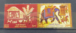 India - 2012 - Warli Painting And Shekhawati Painting - Se-tenant Set - Used - Nice Selection. - Used Stamps