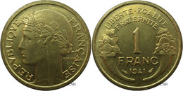 France - État Français - 1 Franc Morlon 1941 - SUP+/MS62 - Fra4445 - 1 Franc