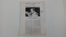 Coupure De Presse De 1970 Rallye De Monte Carlo - Autres & Non Classés