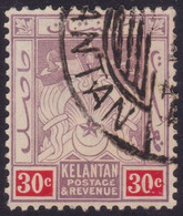 KELANTAN 30c Wmk.Crown MCA Sc#7 - USED @P532 - Kelantan