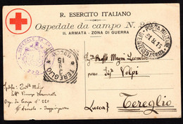 1915 Italia, Ospedale Da Campo N.220 Cartolina Indirizzata A Tereglio (LU) - Poste Militaire (PM)