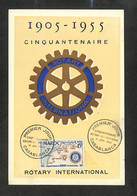 MAROC - Carte MAXIMUM 1955 - CINQUANTENAIRE ROTARY INTERNATIONAL - Andere
