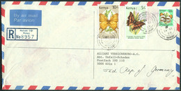 KENIA Kenya 1989 R-Brief Deco 3-fach Marken-frankiert Recommandée étranger Einschreiben Ausland Registered A - Kenya (1963-...)