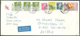 Hongkong Hong Kong 1997 R-Brief Deco 7-fach-Marken-frankiert Recommandée étranger Einschreiben Ausland Registered A - Autres & Non Classés