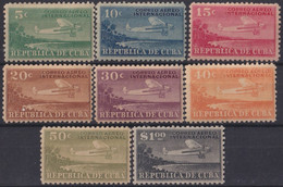 1930-89 CUBA 1930 MH INTERNATIONAL AIRMAIL AVION AIRPLANE SET ORIGINAL GUM. - Nuevos