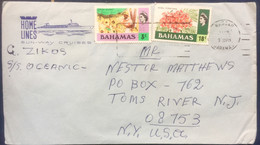 BAHAMA 1976, HOME LINE SUN -WAY CRUISES TO USA BY S/S OCEANIC RARE STRAW MARKET & FLOWER 2 STAMPS ON COVER - Bahamas (1973-...)
