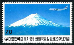 Corée Sud South Korea 1985 Boeing 747 Mount Fuji (Yvert 1295, St Gibbons 1699) - Aviones