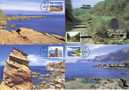 TAIWAN R.O.C. - 1997 Set Of 4 Maximum Cards In Folder With Stamps MICHEL #2381-2384.. NE Coast Pictures. - Maximum Cards