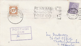 Tristan Da Cunha Cover To UK Postage Due 1976 - Tristan Da Cunha
