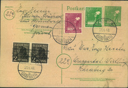 1948, 2 Pfg. Bandaufdruck (FDC) Auf 10 GSK Und 10-fahc Zusatzfrankatur Ab "SOLINGEN GRÄFRATH 21.6.48" - Autres & Non Classés