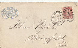 Canada Lettre Toronto 1889 - Cartas & Documentos