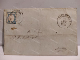 Italy Italia Cover Busta 27 Sett. 1861 ALTAMURA SORRENTO Due Grana Franco Poste Bollo - Non Classés