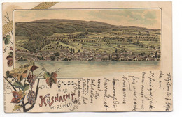 Weintrauben LITHO Gruss Aus KÜSNACHT Gel. 1900 Feldpost N. Schwerzenbach Uster Stempel Wetzikon Feldpostbureau - Küsnacht