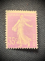 Timbre France Yvert No 136 Semeuse Fond Plein 35c Violet Clair Neuf * - 1903-60 Semeuse Lignée