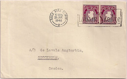 Ireland-Irlande-Irland: 1946 - Commercial Cover Dublin To Sweden 3d Rate - Map Of Ireland Stamps - Brieven En Documenten