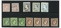 SPAIN 1873 - 1876 - Correio Carlista - 12 Stamps, Carlos VII, MH, MHNG And USED - High Cat Value  See Scan - Gebruikt