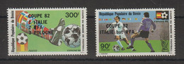 Bénin 1982 Résultat Coupe Du Monde De Football 541-42, 2 Val ** MNH - Bénin – Dahomey (1960-...)