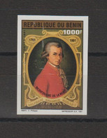 Bénin 1991 Mozart 697, 1 Val ** Non Dentelée MNH Imperforated - Bénin – Dahomey (1960-...)