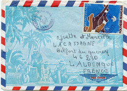 POLYNESIE LETTRE PAR AVION DEPART TAIOHAE-NUKU-HIVA 25-3-1977 MARQUISES POUR LA FRANCE - Storia Postale