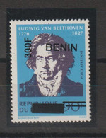 Bénin 2009 Beethoven Surchargé 300 Sur 90,1169, 1 Val ** MNH - Bénin – Dahomey (1960-...)