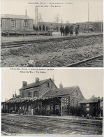 BAILLEUL - 2 CPA - Avant Et Après La Guerre - La Gare (122365) - Other Municipalities