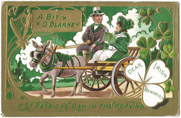 ST PATRICK'S DAY IN THE MORNING, A Bit O'Blarney - Gaufrée Embossed, Cab Trèfles - Saint-Patrick's Day