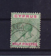 CYPRUS 1912/15 1/2 PIASTRE USED STAMP WITH BROKEN TRIANGLE VARIETY - Zypern (...-1960)