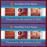 1993 San Marino Saint Marin TELEVISIONE Di STATO 2 Foglietti MNH** 2 Souv.sheets - Blocchi & Foglietti