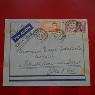 LETTRE A.O.F ST LOUIS SENEGAL POUR CHATILLON SUR SEINE POSTE AERIENNE 1936 - Brieven En Documenten