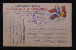 FRANCE - Cachet Du Chef D'Escadrille D.4 Sur Carte Fm Du SP 52 Pour SP 95 En 1915 - L 112411 - WW I