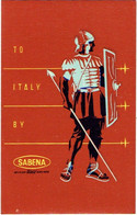 SABENA. Etiquette à Bagages. Luggage Label. To Italy. - Baggage Labels & Tags