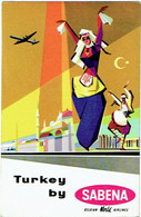 SABENA. Etiquette à Bagages. Luggage Label. Turkey. - Etichette Da Viaggio E Targhette