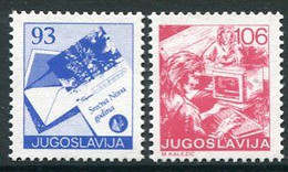 YUGOSLAVIA 1987 Postal Services Definitive 93 D., 106 D. MNH / **.  Michel 2255-56 - Unused Stamps