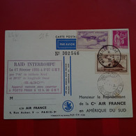 LETTRE POSTE AERINNE RAID INTERROMPU 1935 FRANCE AMERIQUE DU SUD - 1927-1959 Cartas & Documentos