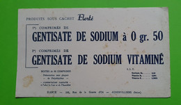 Buvard 941 - Laboratoire Elerté - GENTISATE DE SODIUM - Etat D'usage : Voir Photos- 21x12 Cm Environ - Vers 1950 - Produits Pharmaceutiques