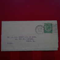 LETTRE LONDON POUR PARIS GENERAL HENRY L.E.LE ROND 1933 - Cartas & Documentos