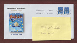 Paire De Timbres 652 De 1998 - Enveloppe Du CENTENAIRE DU KIWANIS . MONACO - SAINT PIERRE ET MIQUELON - Storia Postale