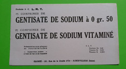 Buvard 942 - Laboratoire Elerté - GENTISATE DE SODIUM 2 - Etat D'usage : Voir Photos- 21x12 Cm Environ - Vers 1950 - Produits Pharmaceutiques