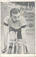 CPA Cyclisme Petit Breton 1er Tour De France 1907 Avec Guidon Réversible Bicyclette Peugeot - Wielrennen