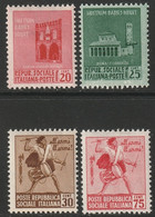 Italian Social Republic 1944 Sc 18-21 Italia RSI Sa 496-9 Set MH* - Mint/hinged