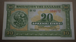 GREECE Banknotes 20 Drachmai 1940 EF/UNC - Grèce