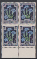 Österreich  1948  Mi Nr: 876  Viererblock " Stengelloser Enzian " Postfrisch - 1945-60 Ungebraucht
