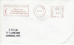 UK 1984 Cambridge Meter Pitney Bowes “5000” PBT 051X British Antarctica Survey Slogan EMA Cover - Brieven En Documenten