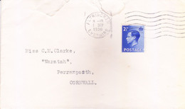 GREAT BRITAIN : USED ON FIRST DAY : 2.5 PENNY BLUE : EDWARD VIII : 01 SEPTEMBER 1936 : USED FROM ALTRINCHAM, CHESHIRE - Storia Postale