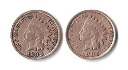 USA - 1 Cent 1899 + 1906 - 1859-1909: Indian Head