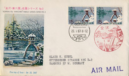 1967 , JAPÓN / JAPAN , YV. 863 - JARDIN DE KENROKUEN , KANAZAWA , GARDENS , PRIMER DIA CIRCULADO - Covers & Documents